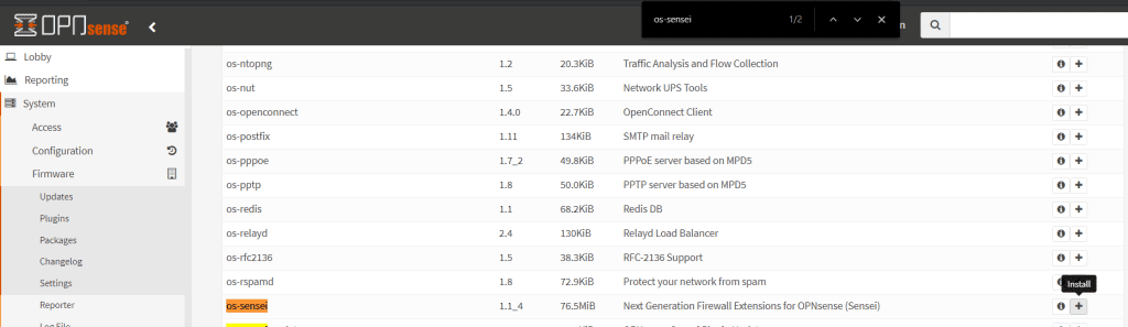 Installing `os-sensei` plugin on OPNsense Installing os-sensei plugin on OPNsense