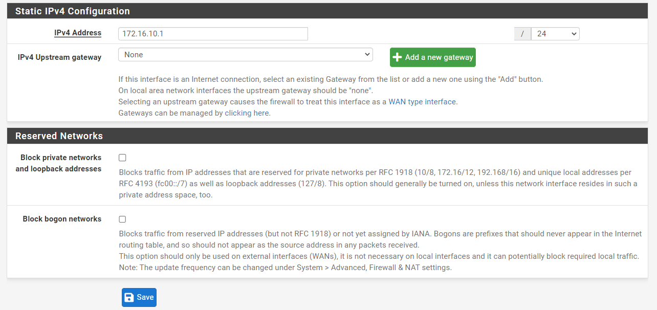 IP configuration of GuestNet interface on pfSense IP configuration of GuestNet interface on pfSense