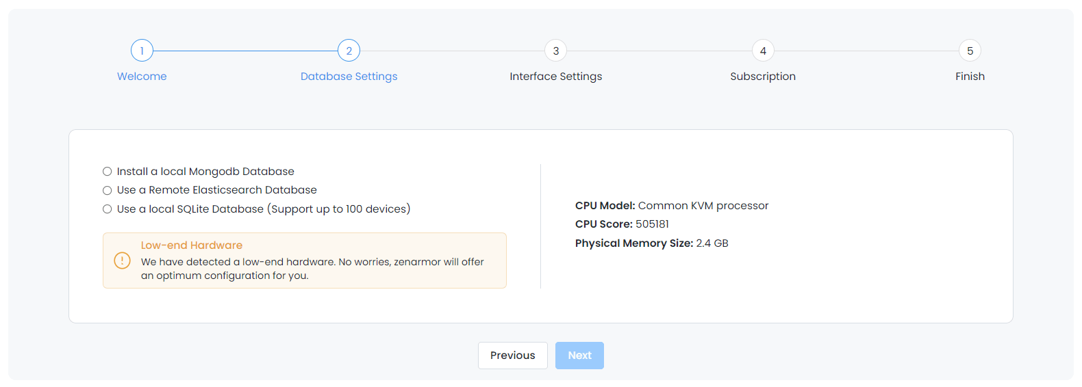 Zenarmor wizard hardware-low-end.png