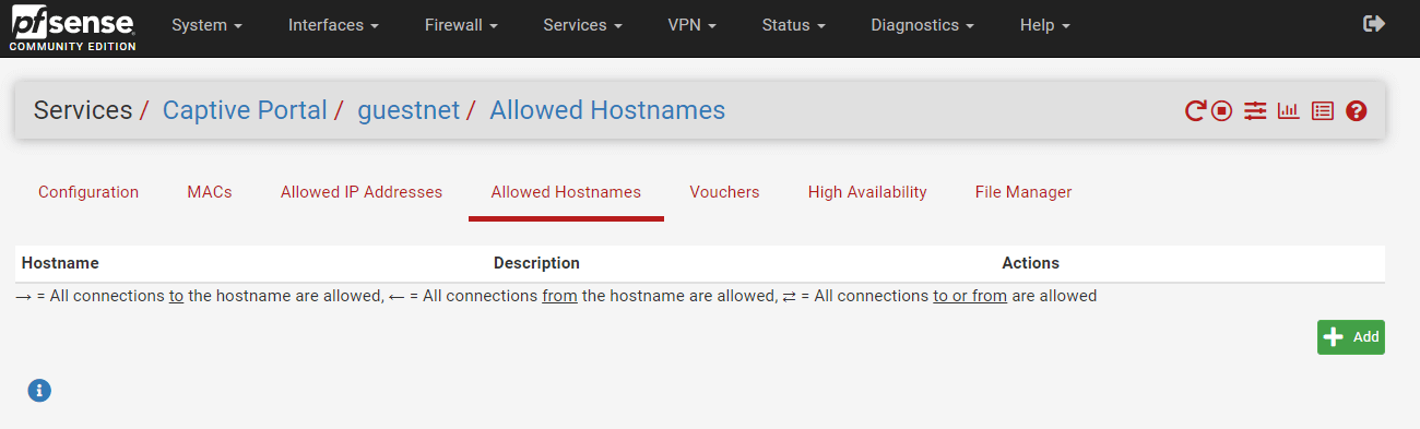 Managing Allowed Hostnames for Captive Portal on pfSense Firewall Managing Allowed Hostnames for Captive Portal on pfSense Firewall