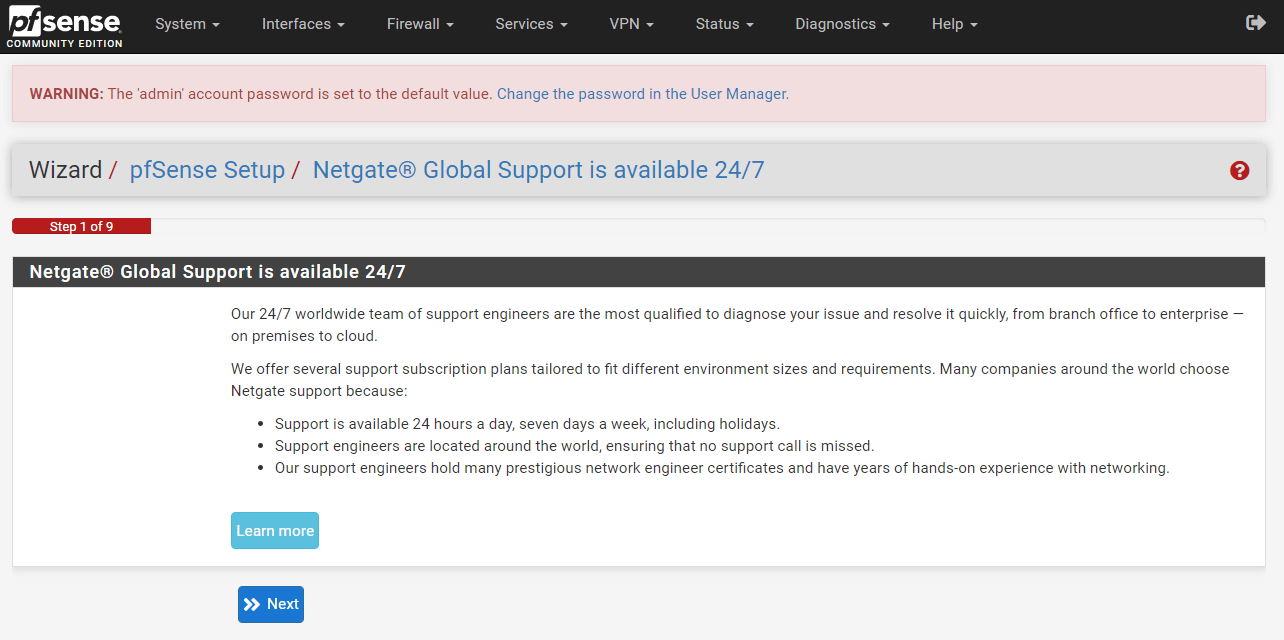 pfSense Setup Netgate Global Support page pfSense Setup Netgate Global Support page