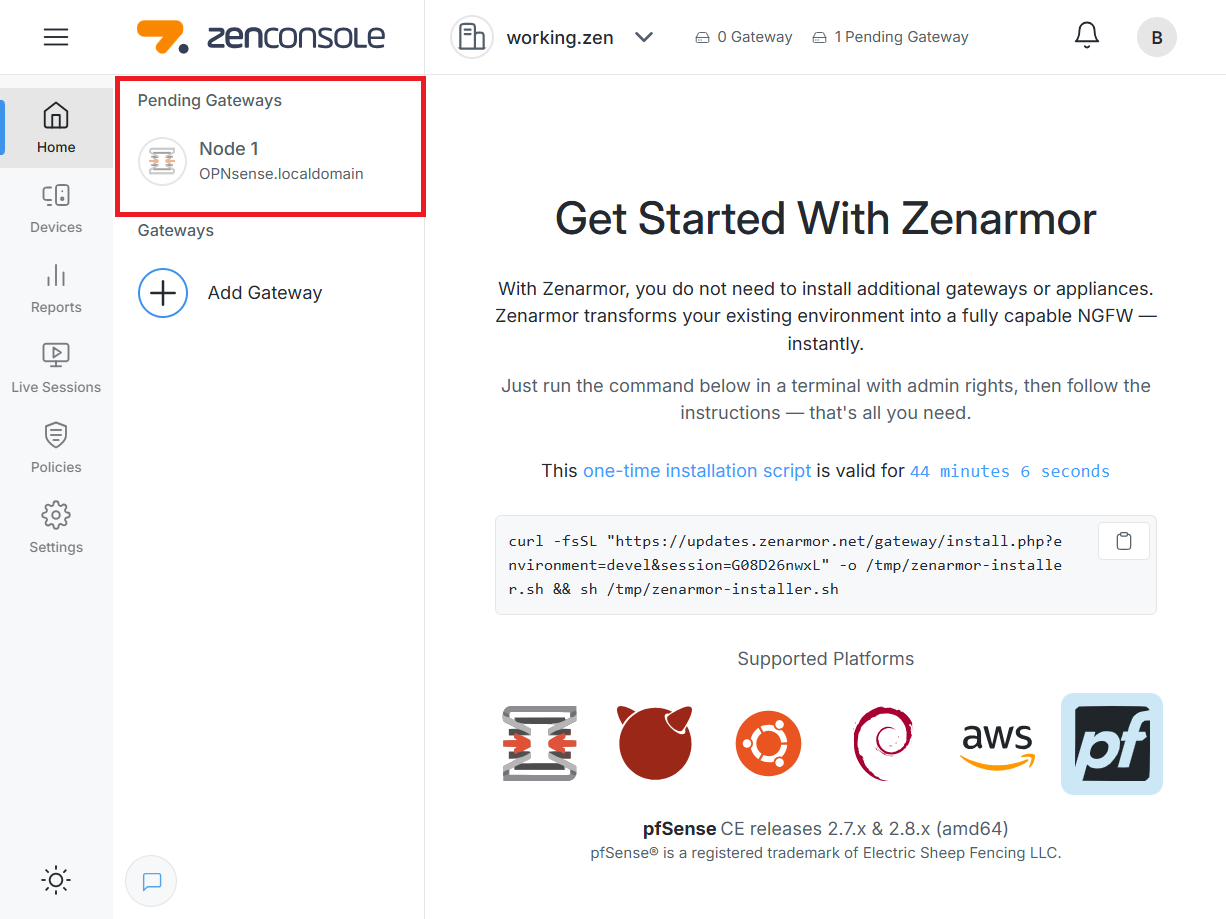 Pending Gateway Pending Gateway