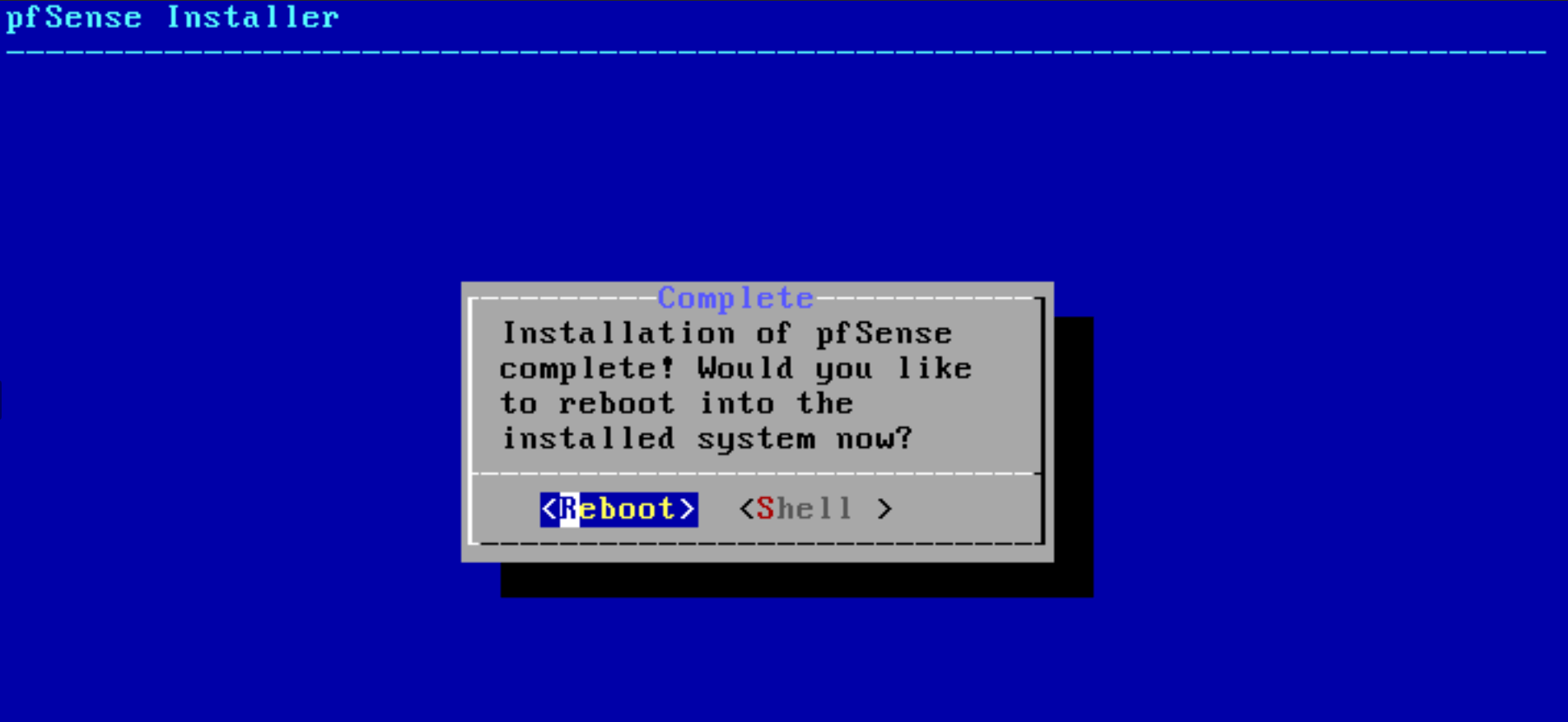 Rebooting pfSense node Rebooting pfSense node