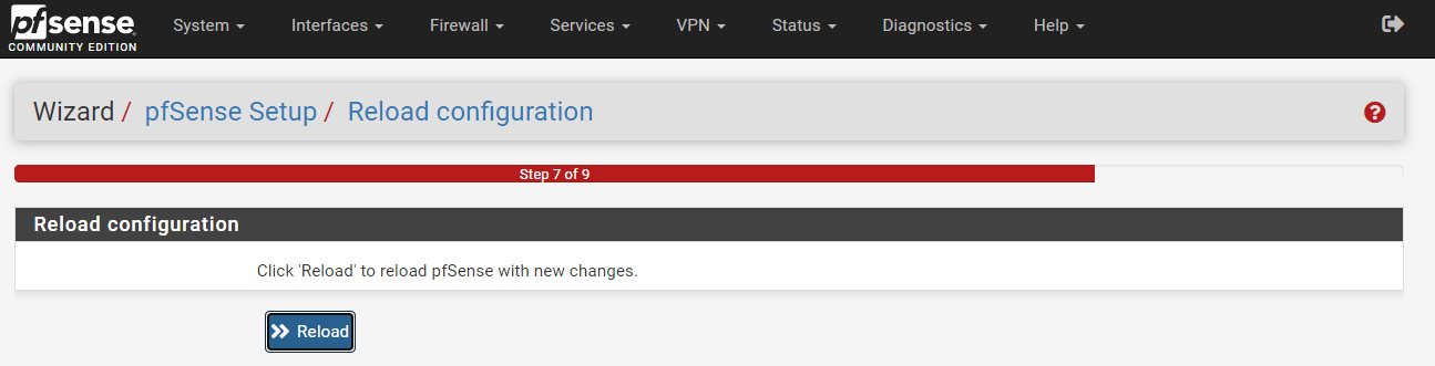 Reloading pfSense configuration on Web UI Reloading pfSense configuration on Web UI