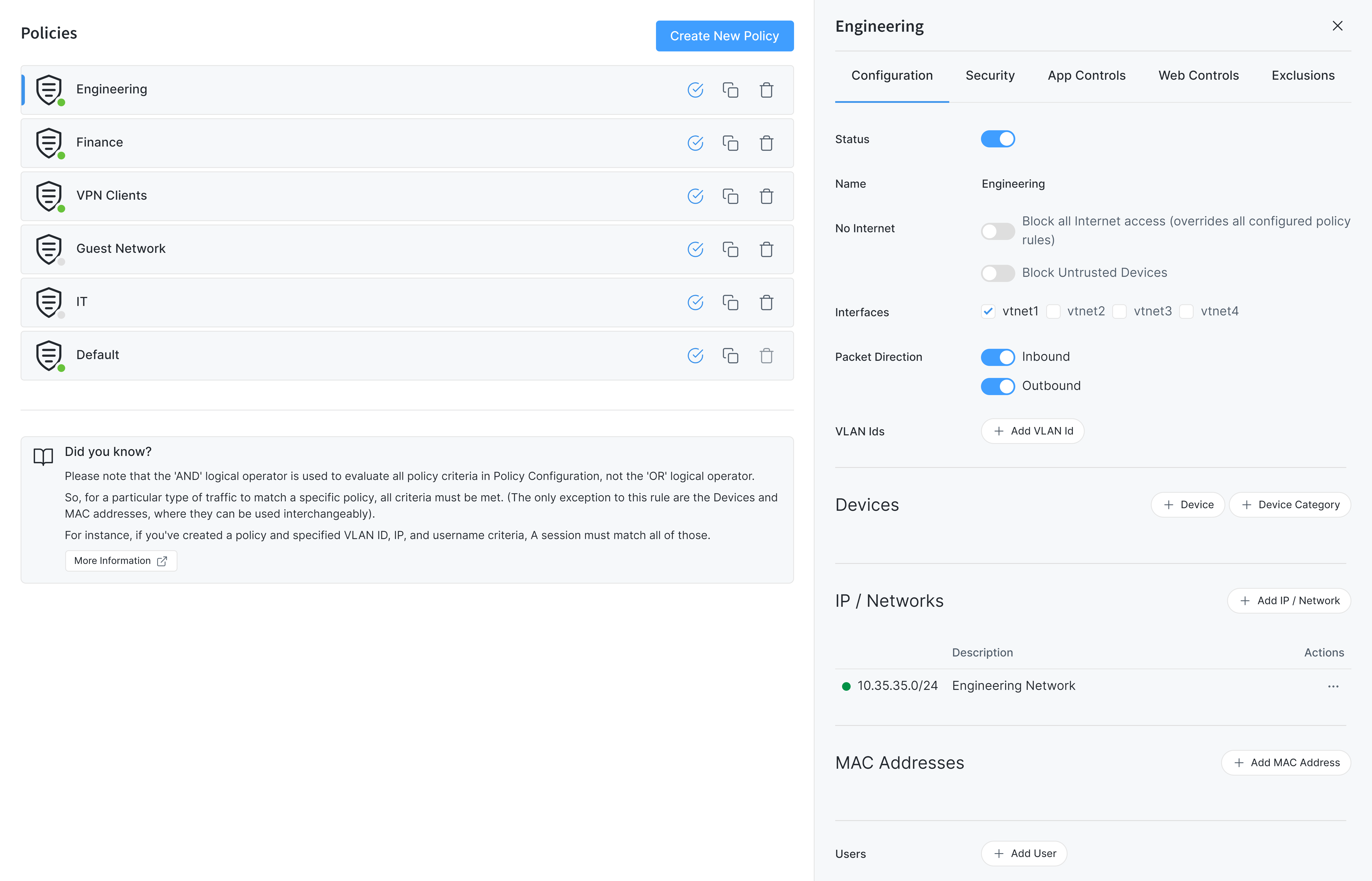 Zenarmor Security Control Settings Zenarmor: Security Control Settings