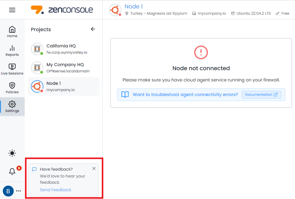 Send Feedback on Zenconsole Send Feedback on Zenconsole