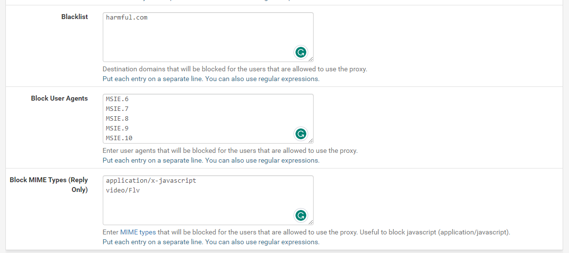 Setting ACLs for Proxy Service on pfSense-2 Setting ACLs for Proxy Service on pfSense-2