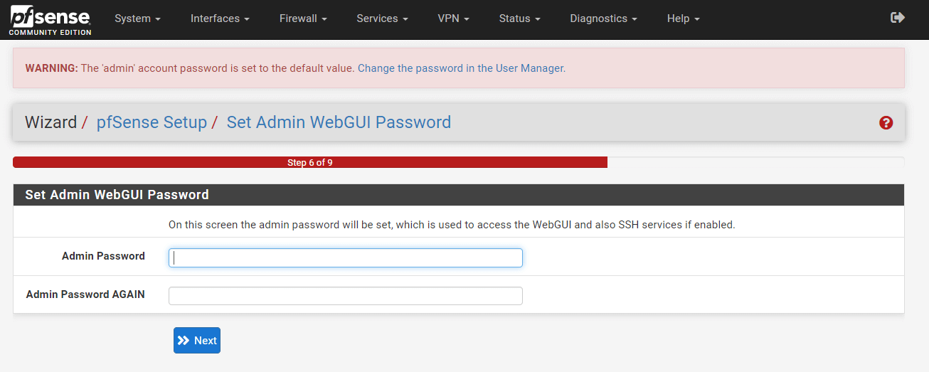 Setting admin web GUI password on pfSense GUI Setting admin web GUI password on pfSense GUI