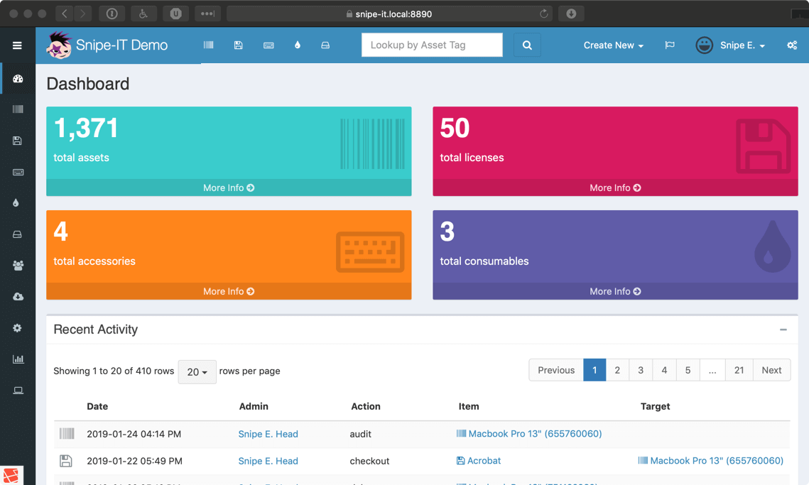 Snipe-IT Dashboard Snipe-IT Dashboard