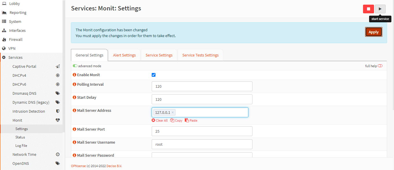 Starting Monit Service Starting Monit Service