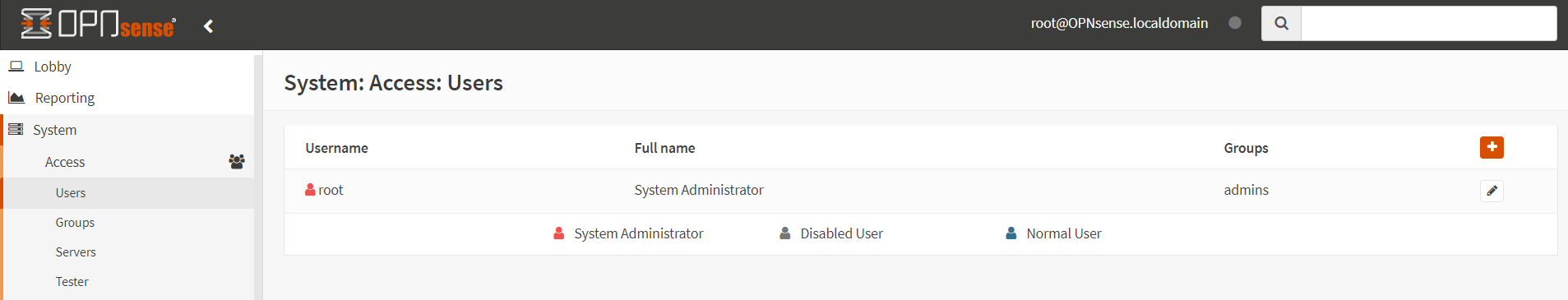 System Users Settings on OPNsense System Users Settings on OPNsense