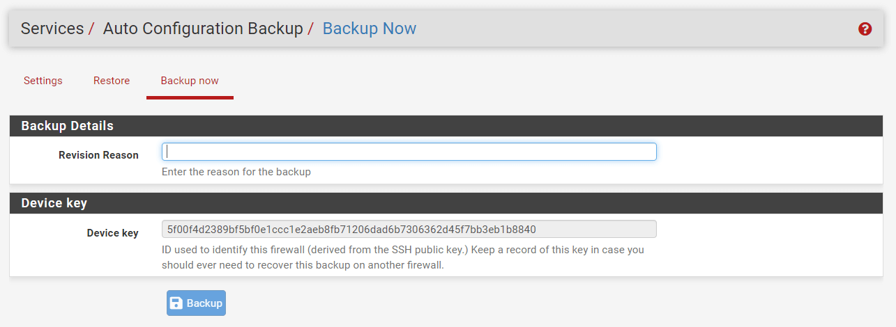 Viewing Device Key on pfSense Viewing Device Key on pfSense