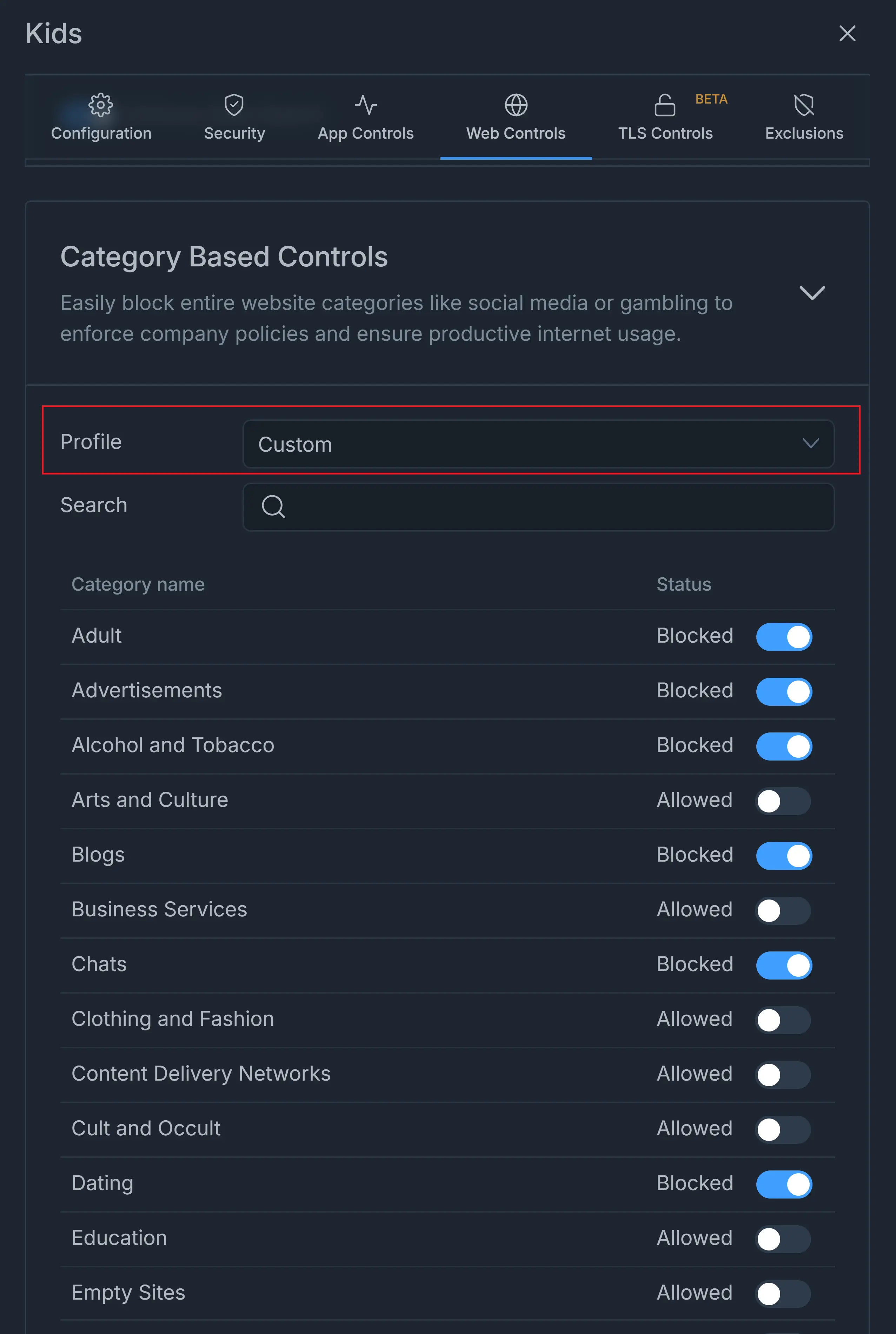 Zenarmor Web Filtering Options Zenarmor Web Filtering Options